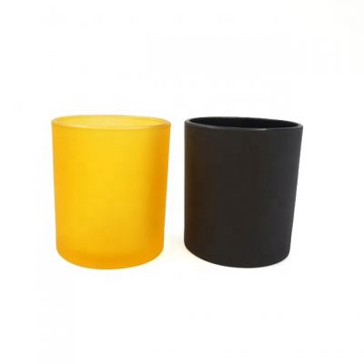 decorative 300ml glass jars black amber frosted tealight candle holders with box for wedding guest gift