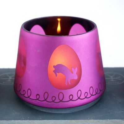 Wholesale hand blown glass candle holders Crackle Candle Shades for Christmas