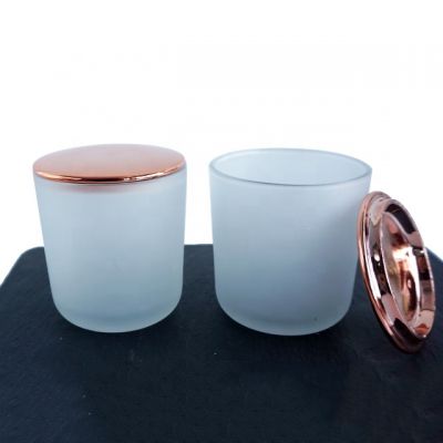 stock feature 8oz empty candle jars frosted glass cup with lids for home decor