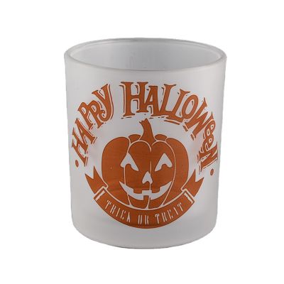 12 oz glass candle jar, halloween glass candle holder