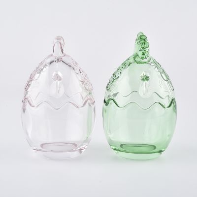 Egg Shape Glass Candle Jar WIth Lids