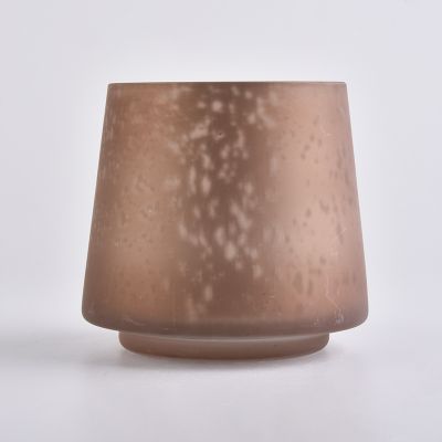 Custom Exterior Frosted Glass Candle Jar Inner Mercury Glass Candle Holder