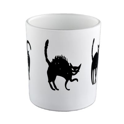 Luxury empty matte white Glass Candle holder vessels for holiday decoration