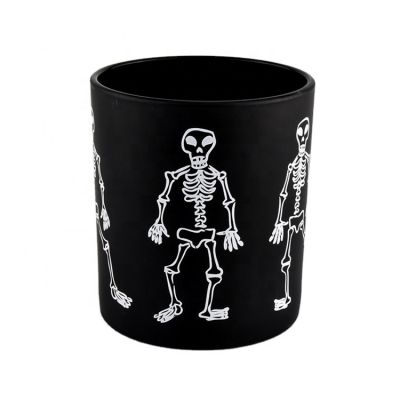 Luxury empty 7 oz 8 oz 9 oz black halloween Glass Candle Jars wholesales