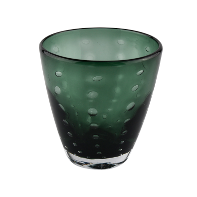 350ML special decoration dark green handmade glass candle jar for wholesale
