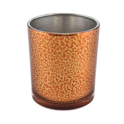 luxury metal electroplating glass candle jar