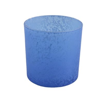 luxury blue empty glass candle containers