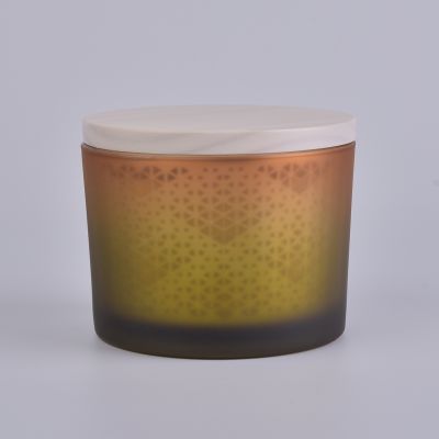 glass candle holder with wooden lid, 14 oz unique glass vessels for candles