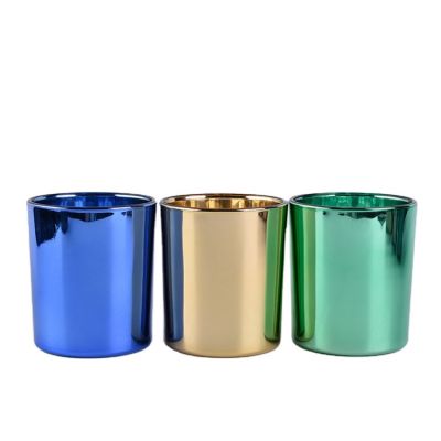 glossy electroplating glass candle jars