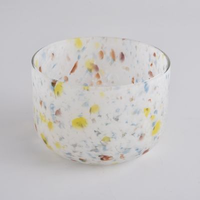 wholesale empty spring color glass candle jar for home decoration