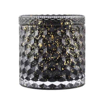 luxury diamond sparkle empty candle container glass candle jar with lid