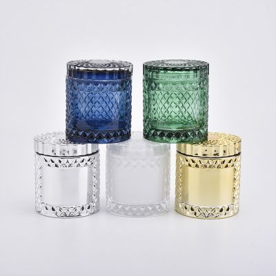 Luxury gold diamond candle jar with lids for candle making