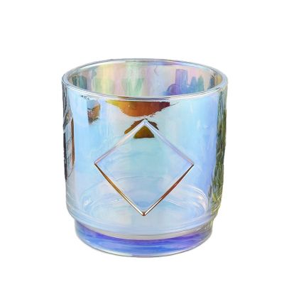 luxury iridescent big large glass candle jars