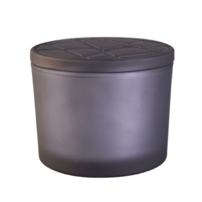 smoky GRAY candle holders glasswith glass lids