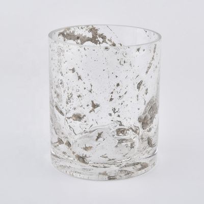 Cylinder transparent glass candle jars with full surrounding printing