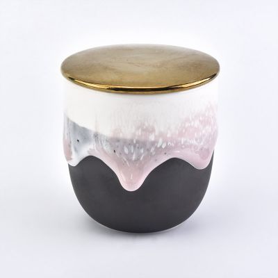 Water drop ceramic candle holder wholesales home decoration hand panting unique design