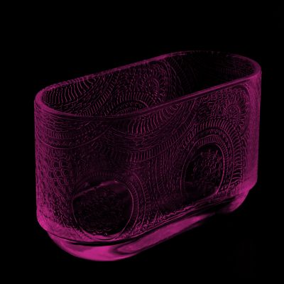 10oz New design custom oval glass candle jar with lid