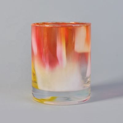 8oz Home decoration vintage painted glass candle holder