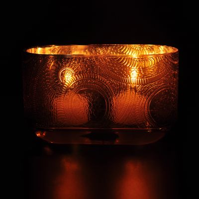 New design christmas oval coloured tealight glass candle holders