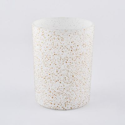10 oz Spray white gold glass candle holders home decor candle containers