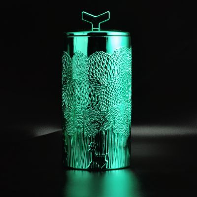 8oz 10oz 12oz Christmas luxury high coloured glass candle jar with lid