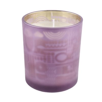 Glass candle holders with frosted and spraying color
