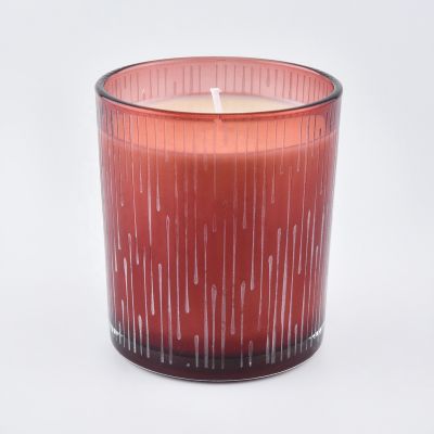 sanding glass candle jars with spraying color