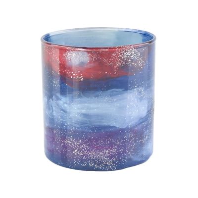 Popular custom pattern luxury empty glass candle holder