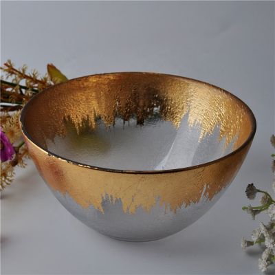 Wholesales wedding decoration Gold Glass Candle bowl