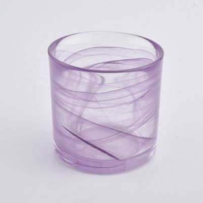 Pink cloudy finished glass candle jars