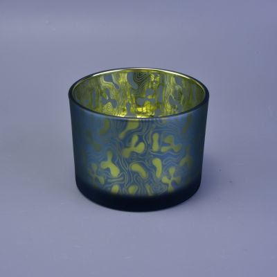 laser printed glass candle holders, decorative glass candle vessel for holidays