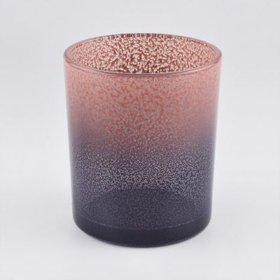glass scented candle jars with mixed colors painting