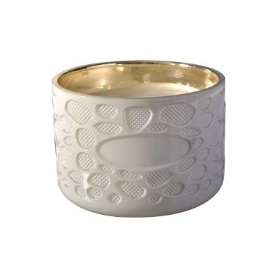 Luxury white heat resistant glass candle jar 10oz