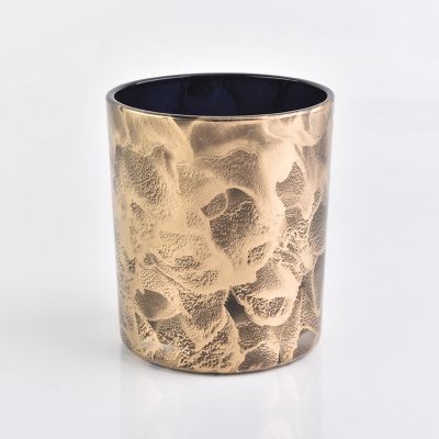 gold cloud surface candle container, unique glass candle jar for home decor