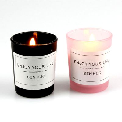 Luxury Scented Soy Wax Candle Home Decor Glass Candle Holder Glass Candle Container