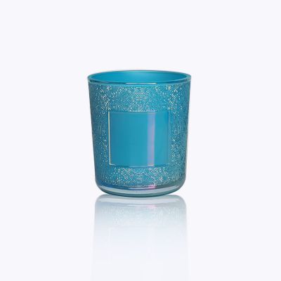 380ml Sky Blue Spray Empty Glass Candle Holder