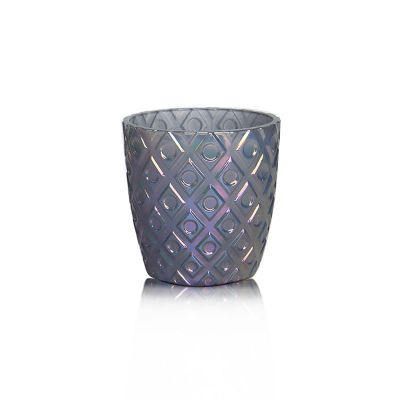 Best selling colored votive candle glass tealight ribbed glass candle holders