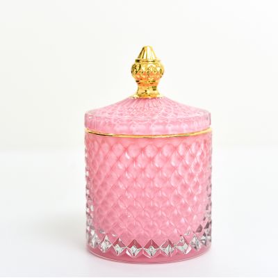 2021 new fashion glass storage jar with nice lid glass jar for decoration