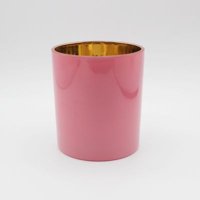 Wholesale glass spray candle jars customized sprayed holders