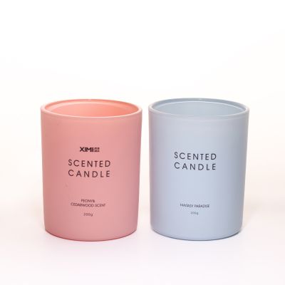 Wholesale simple Custom Empty Matte Black Candle Holder Frosted Glass Candle Jars