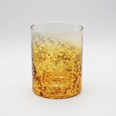 Hot Sale Votive Glass Candle Jar For Wedding or Decorative Broken Gold Candlestick Candle Holder