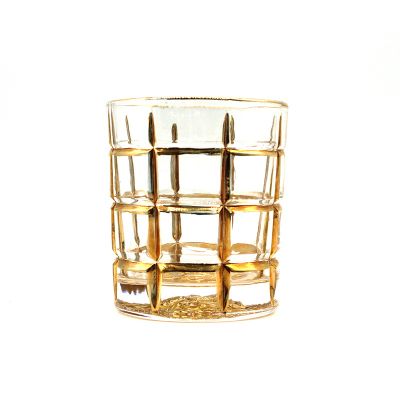 Classy Glass Candle Jars For Home Decoration 300ml Glass Container For Candle Making 10 oz Golden Paint
