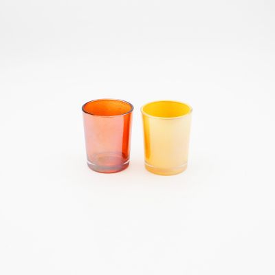 New Products Unique Glass Candle Holder Customized Colourful Electroplating Glass Candle Jar for Home Decoration