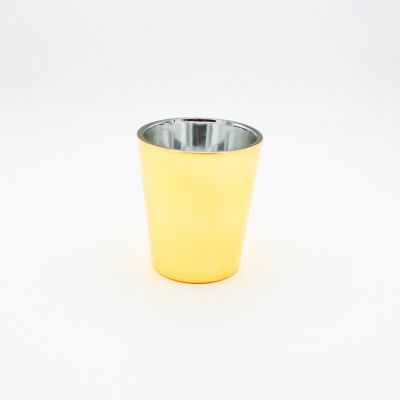 Multi-Colored Customized Logo Glass Candle Holder with Electroplating Outside Containers for Candle