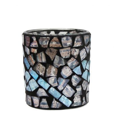 Heat Resistant Glass Candle Jar Creative Black Embossed Candle Vessels