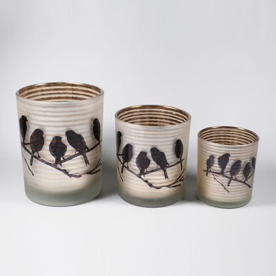 Chinese Style Glass Candle Containers Wholesale