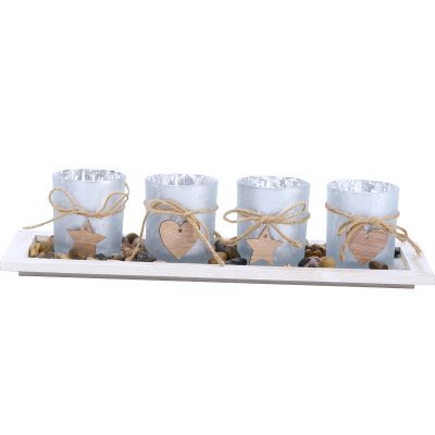 Home Decor Luxury Unique Natural Material Champaign Terrazzo Empty Candle Jars