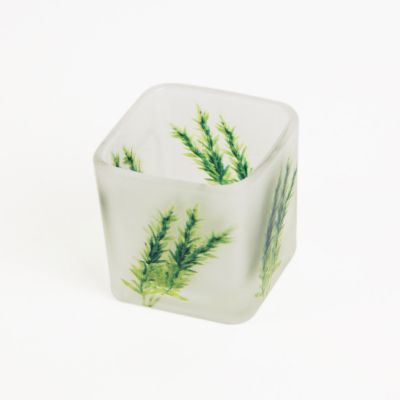 Wholesale High Quality Square Candle Glass Jar Empty Candle Jars White Frosted Candle Jars