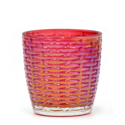 High Quality Decorative Customized Sizes Embossed Candle Holder Glass Jar
