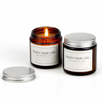 Wholesale Custom High Quality More Size Amber Candle Glass Jar